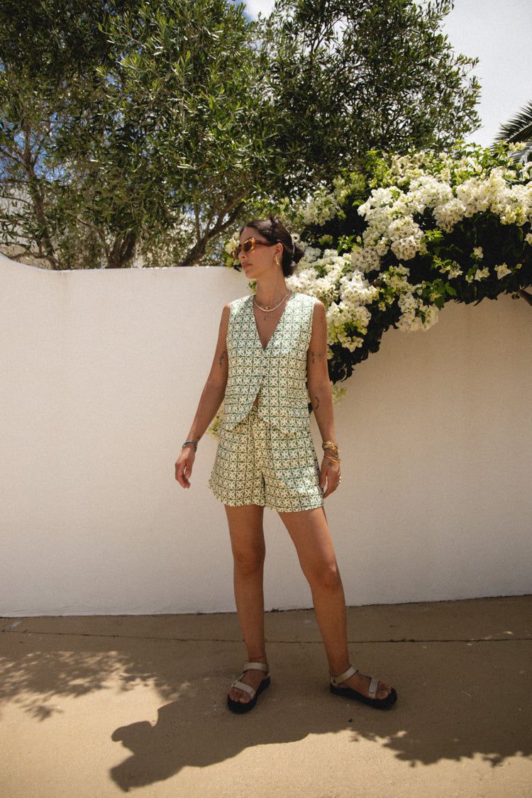 Sun Seeker Linen Vest Sage sold by Verge Girl product image thumbnail 5