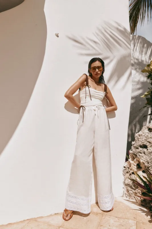 Camilla Linen Pants White sold by Verge Girl