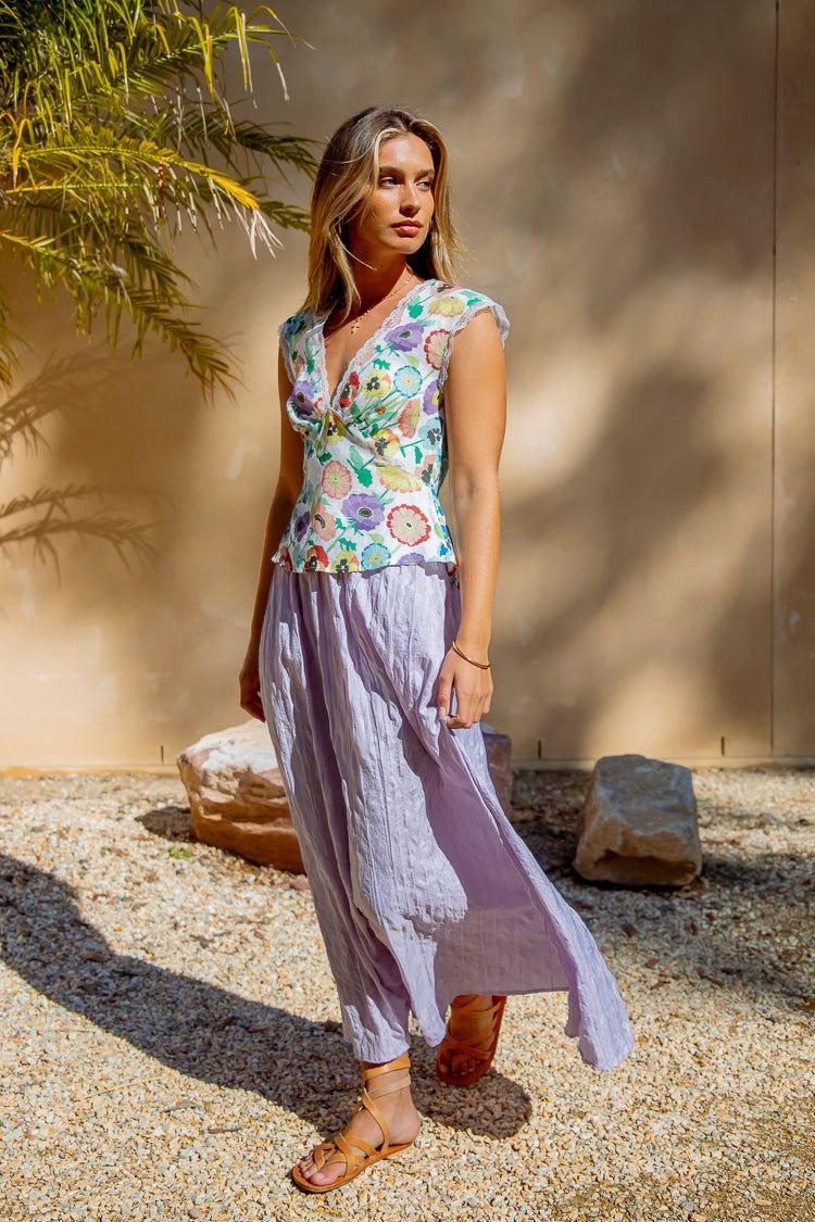 VRG GRL Market Blooms Linen Tie Back Top sold by Verge Girl product image thumbnail 9