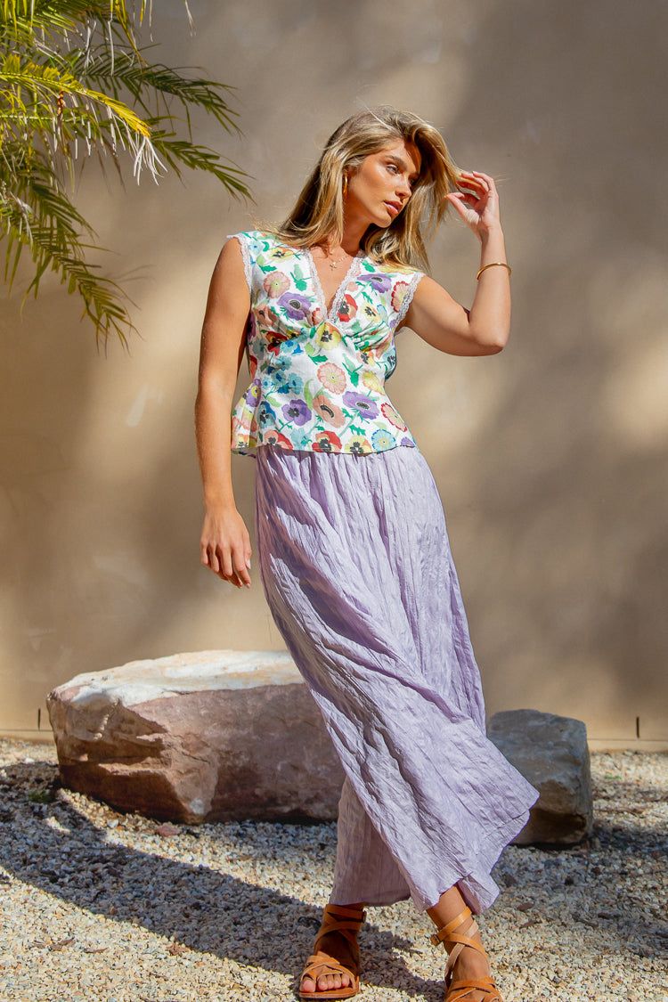 Market Blooms Linen Tie Back Top sold by Verge Girl product image thumbnail 4