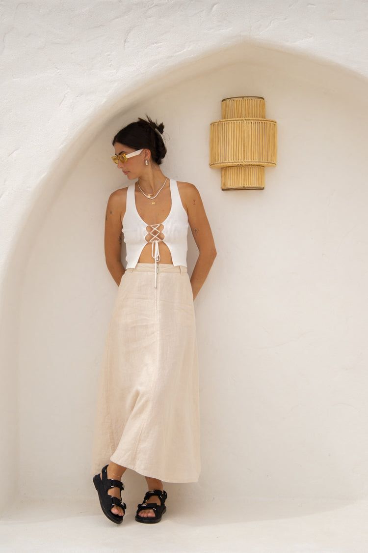 VRG GRL All In Knit Tank // White sold by Verge Girl product image thumbnail 5