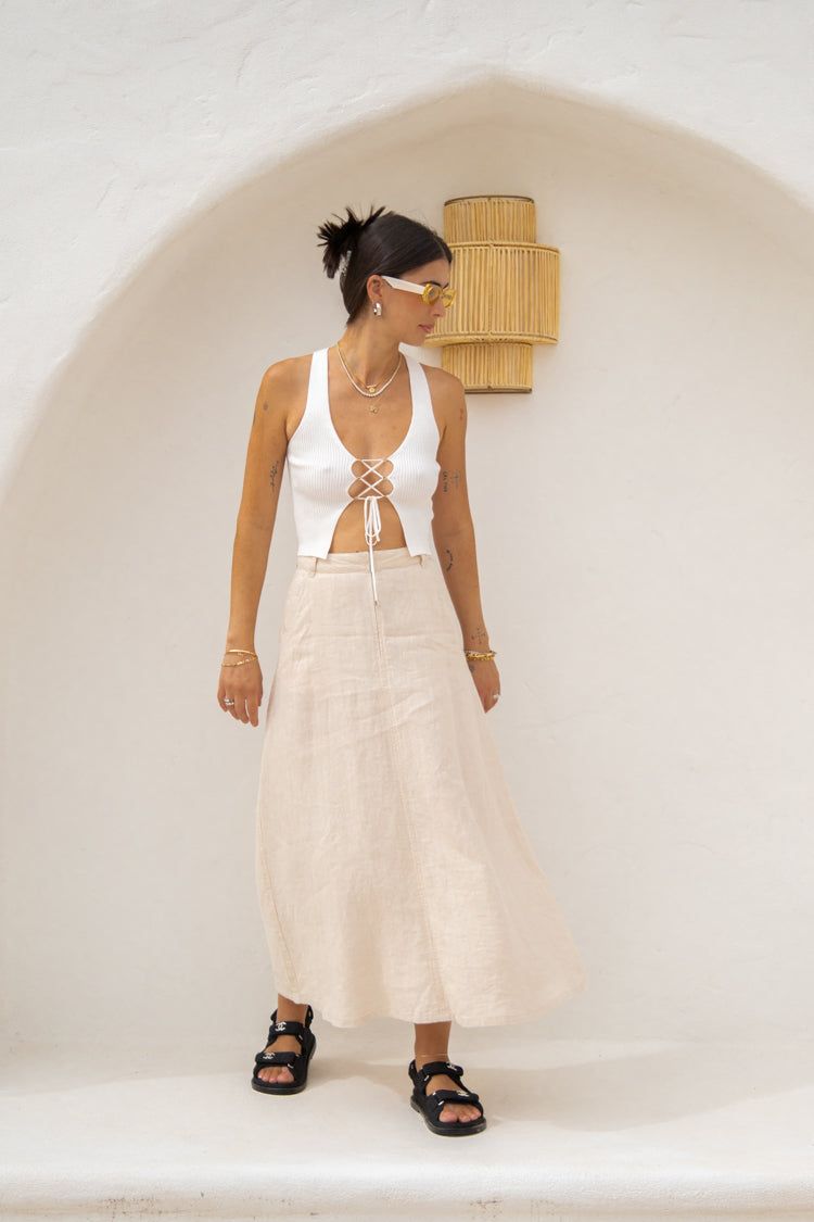 VRG GRL All In Knit Tank // White sold by Verge Girl product image thumbnail 3