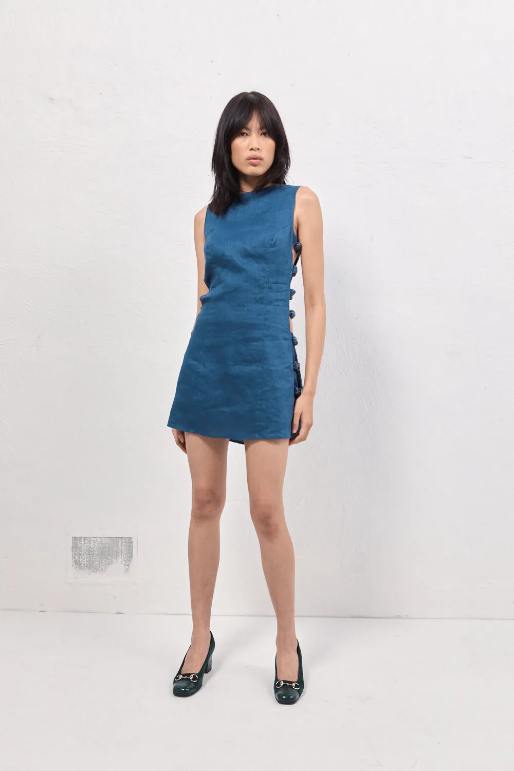 Tia Linen Mini Dress Navy sold by Verge Girl product image thumbnail 5