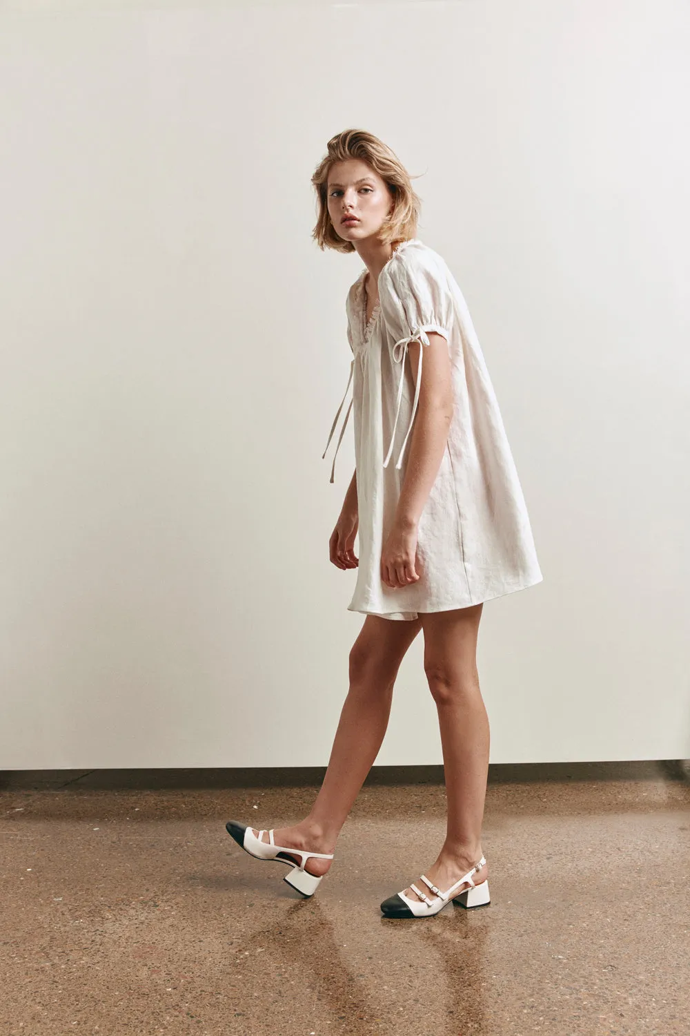 Evelyn Linen Mini Dress White sold by Verge Girl product image thumbnail 4
