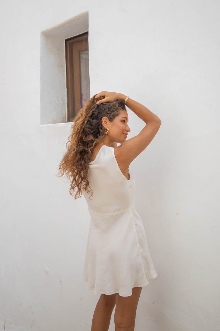 VRG GRL Gardénia Bias Cut Mini Dress // White sold by Verge Girl product image thumbnail 8