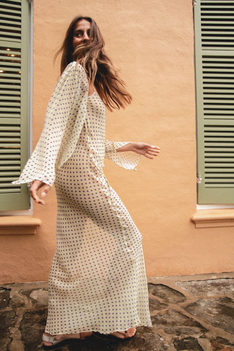 VRG GRL Sheer Force Bias Cut Maxi Dress // Lemon sold by Verge Girl product image thumbnail 3