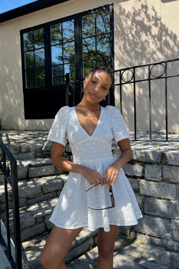 VRG GRL Late Mornings Anglaise Mini Dress // White sold by Verge Girl product image thumbnail 3