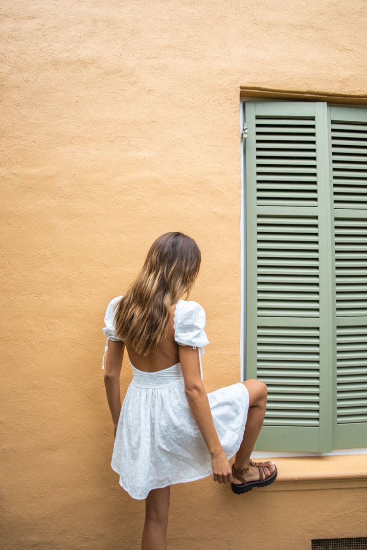 VRG GRL Late Mornings Anglaise Mini Dress // White sold by Verge Girl product image thumbnail 2