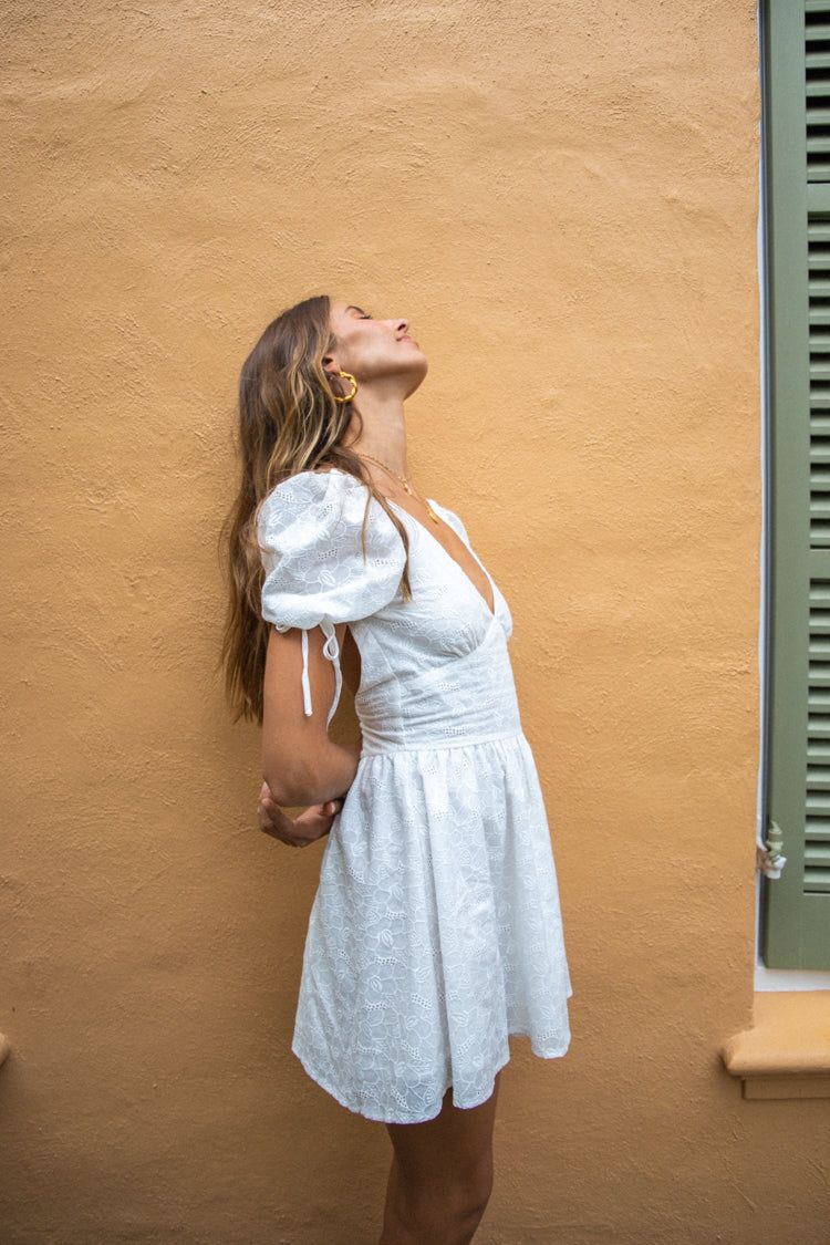 VRG GRL Late Mornings Anglaise Mini Dress // White sold by Verge Girl product image thumbnail 5