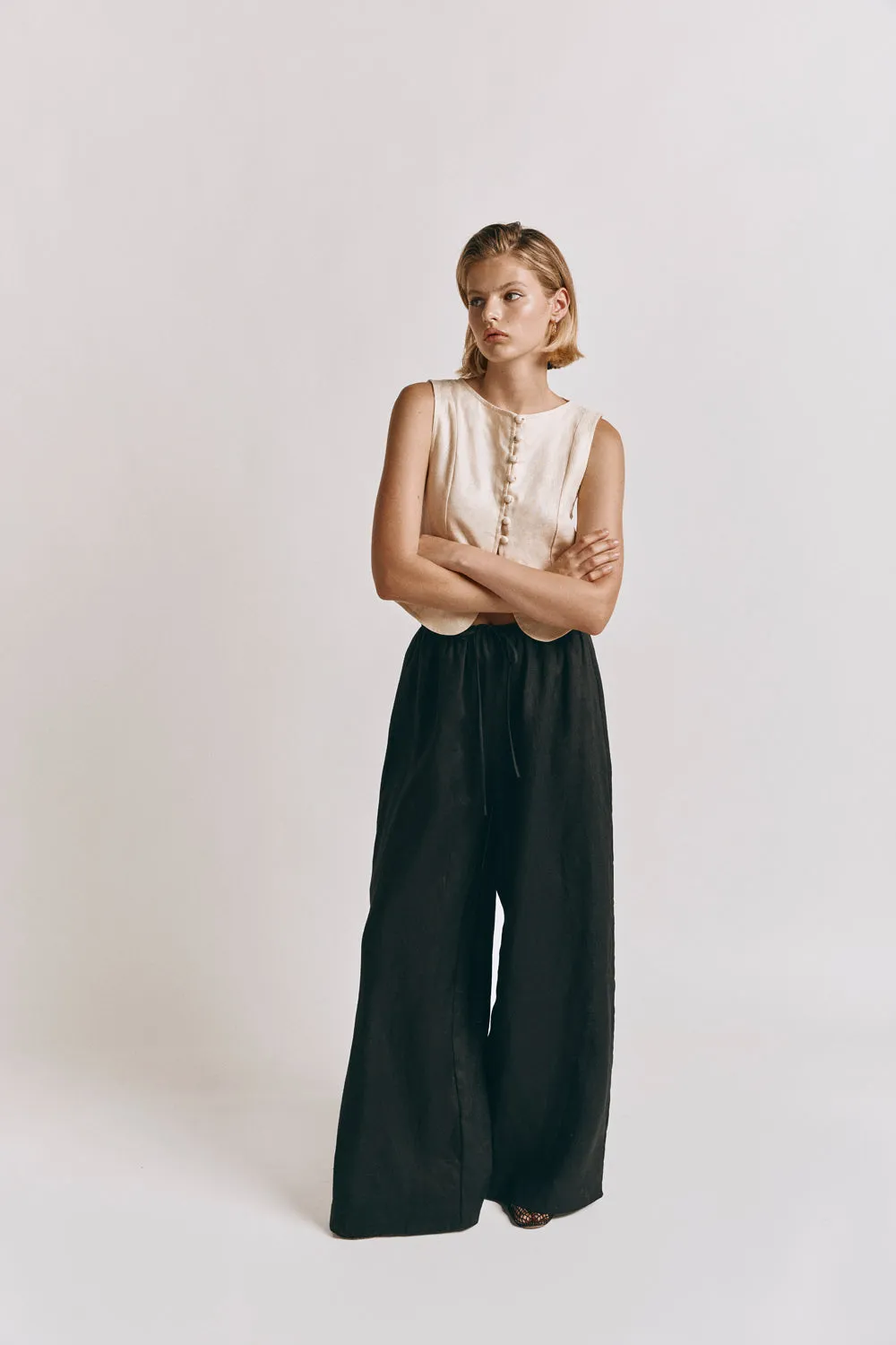 Raya Linen Pants Black sold by Verge Girl product image thumbnail 2