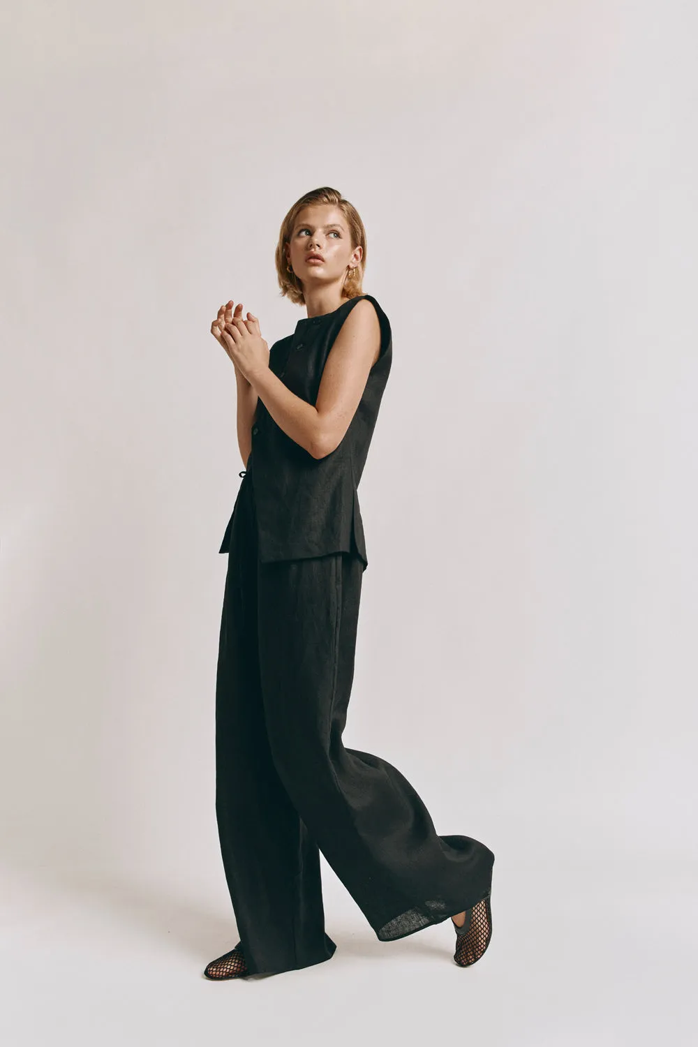 Raya Linen Pants Black sold by Verge Girl product image thumbnail 3