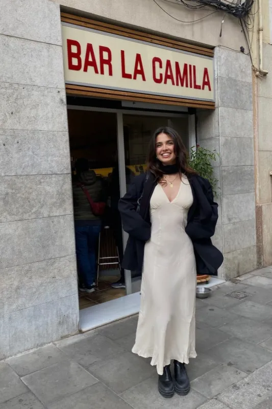 VRG GRL Postcards From Italy Bias Cut Midi Dress // Cream sold by Verge Girl