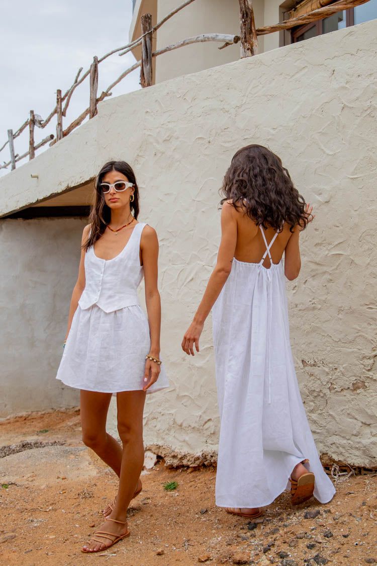 VRG GRL Ma Cherie Linen Mini Dress // White sold by Verge Girl product image thumbnail 2