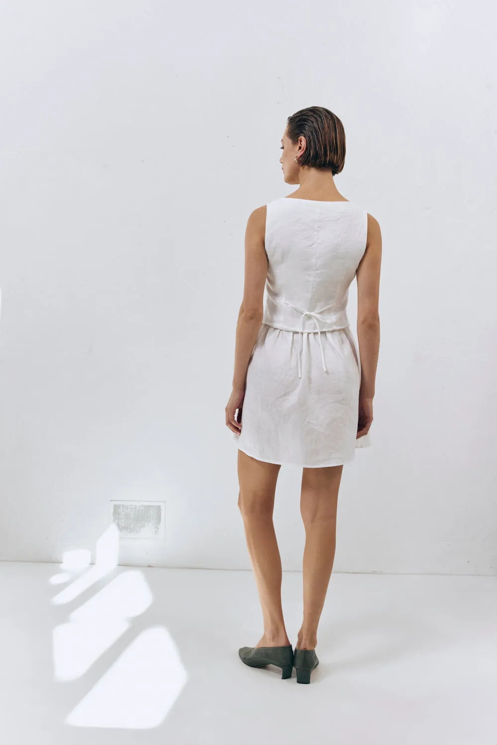 Ma Cherie Linen Mini Dress White sold by Verge Girl product image thumbnail 3