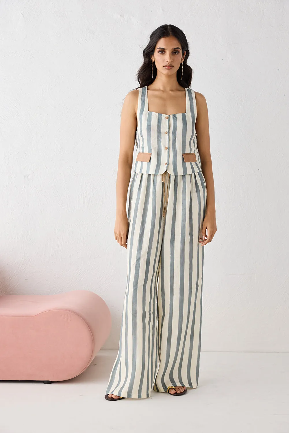 Milahn Linen Pants Tide sold by Verge Girl