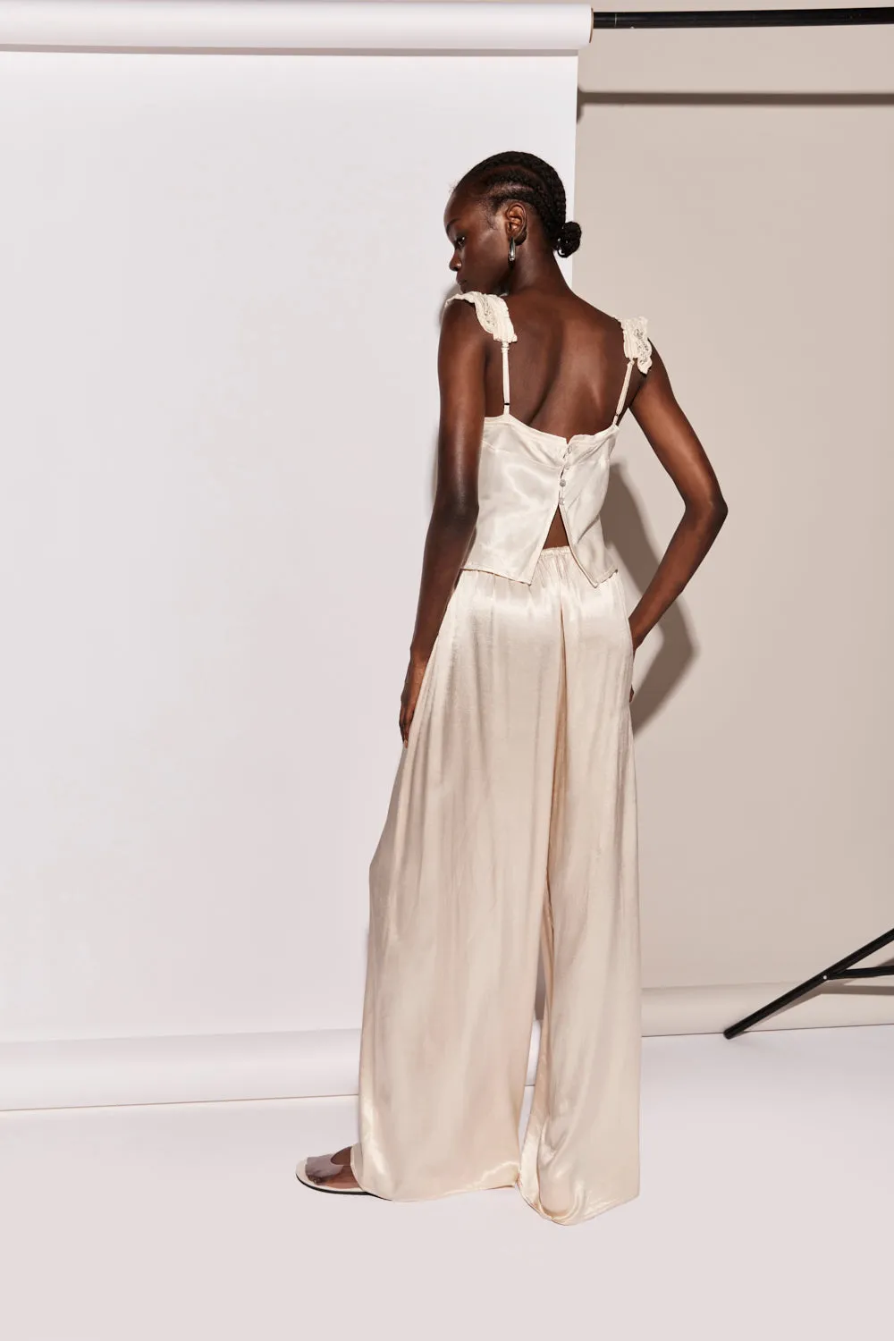 Merci Satin Pants Champagne sold by Verge Girl product image thumbnail 4