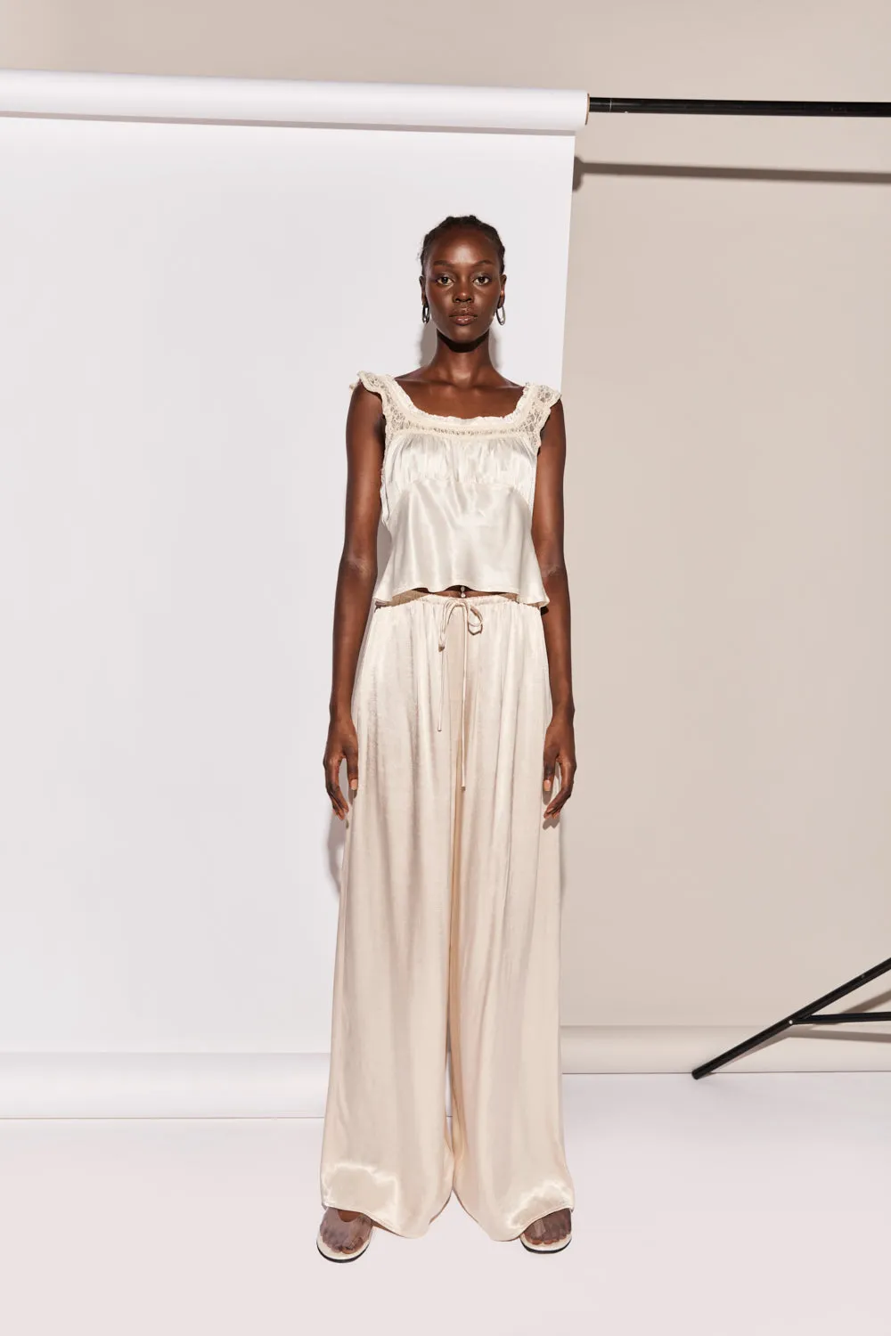 Merci Satin Pants Champagne sold by Verge Girl product image thumbnail 3