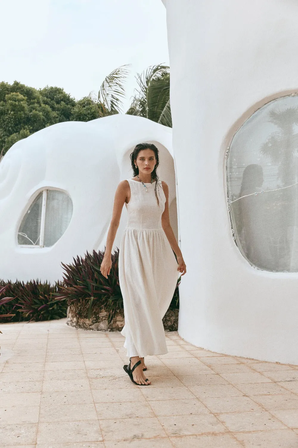 Kara Linen Midi Dress White sold by Verge Girl product image thumbnail 3