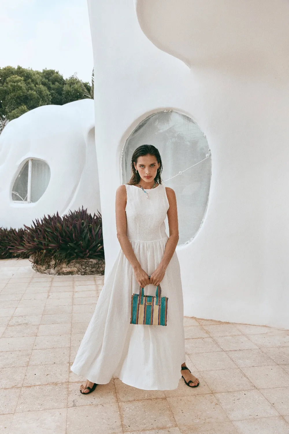 Kara Linen Midi Dress White sold by Verge Girl product image thumbnail 4