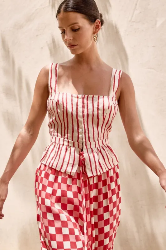 Yuki Linen Top Stripe sold by Verge Girl