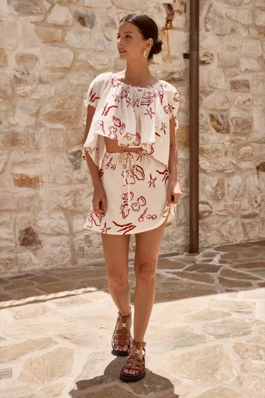 The Way To San Jose Bias Cut Mini Skirt Pearlia sold by Verge Girl