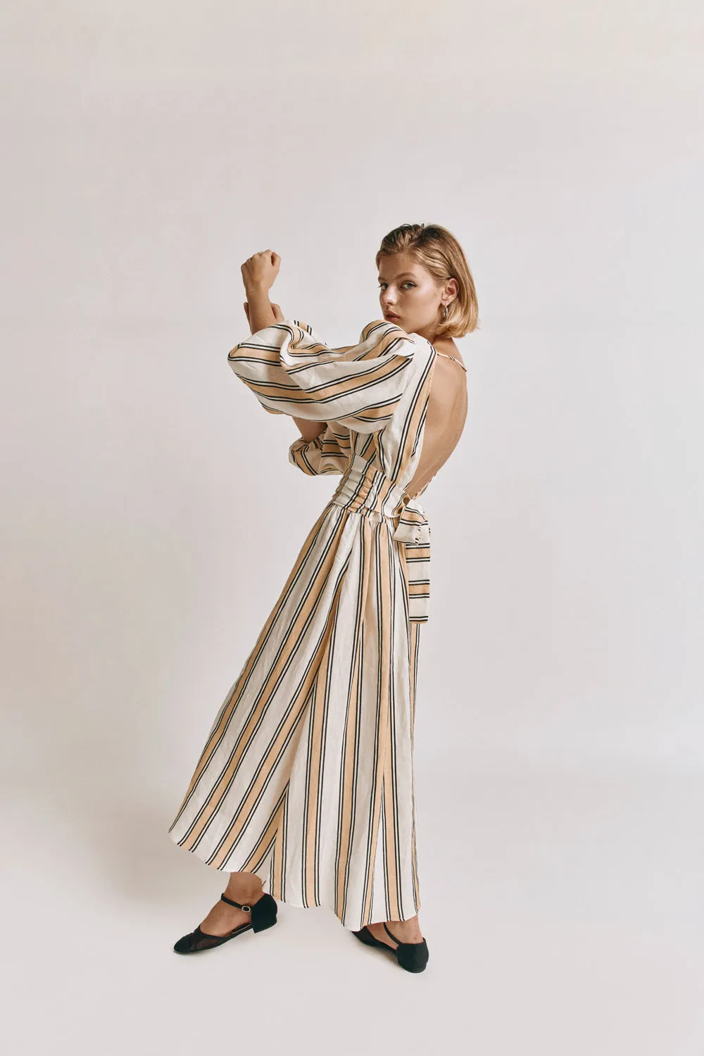 Tularosa Linen Midi Dress Apricot sold by Verge Girl product image thumbnail 5