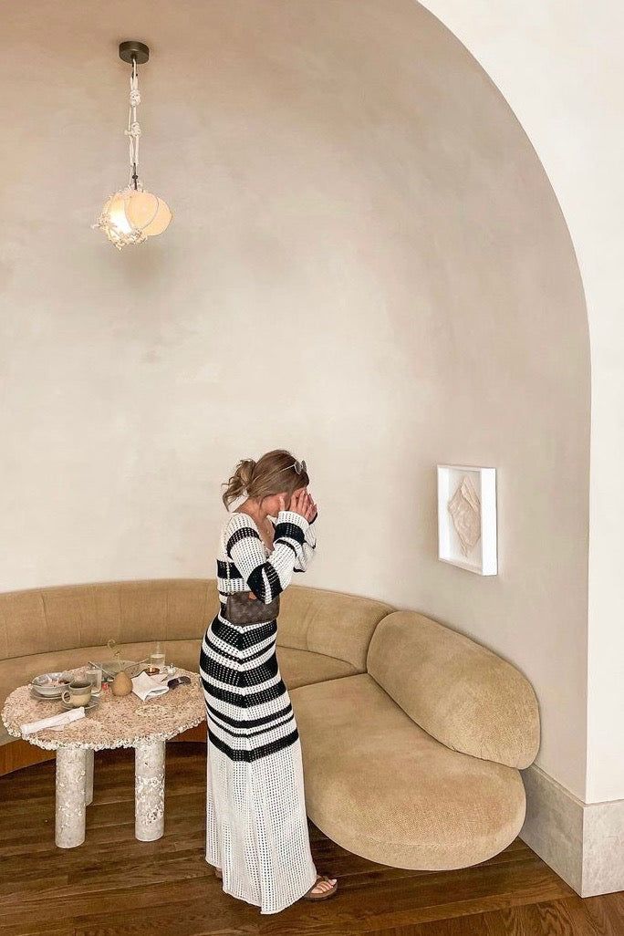 VRG GRL Work Of Art Crochet Maxi Dress // Black Stripe sold by Verge Girl product image thumbnail 5