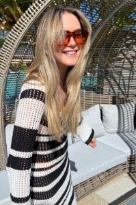 VRG GRL Work Of Art Crochet Maxi Dress // Black Stripe sold by Verge Girl