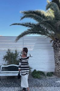VRG GRL Work Of Art Crochet Maxi Dress // Black Stripe sold by Verge Girl
