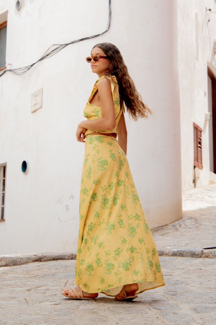 VRG GRL Carmine Bias Cut Maxi Skirt // Bohemia sold by Verge Girl