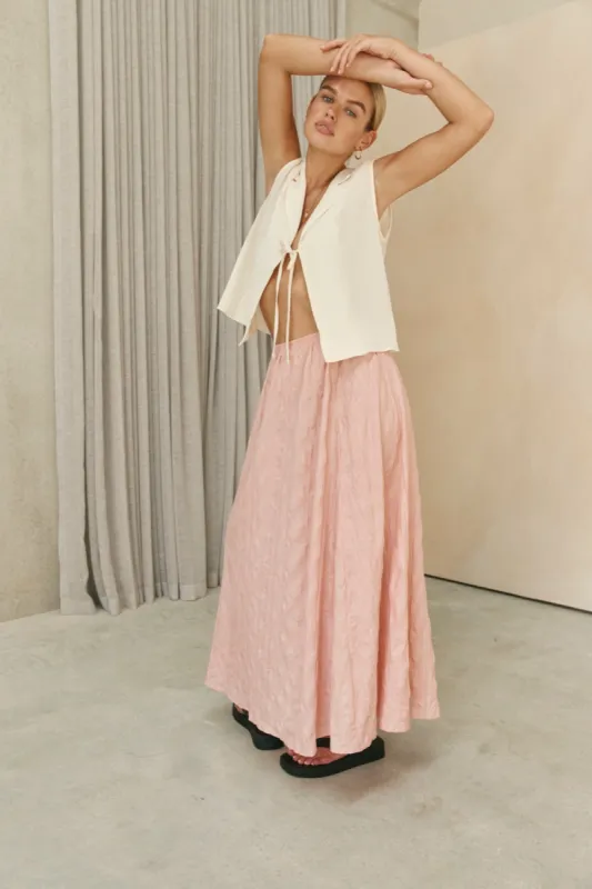 Solara Midi Skirt Pink sold by Verge Girl