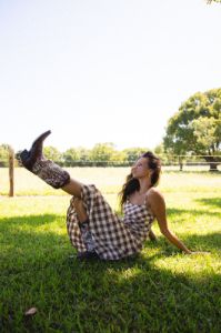 VRG GRL Nights In Ipanema Bias Cut Midi Dress // Brown Check sold by Verge Girl