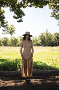 VRG GRL Body & Soul Knit Maxi Dress // Tan sold by Verge Girl