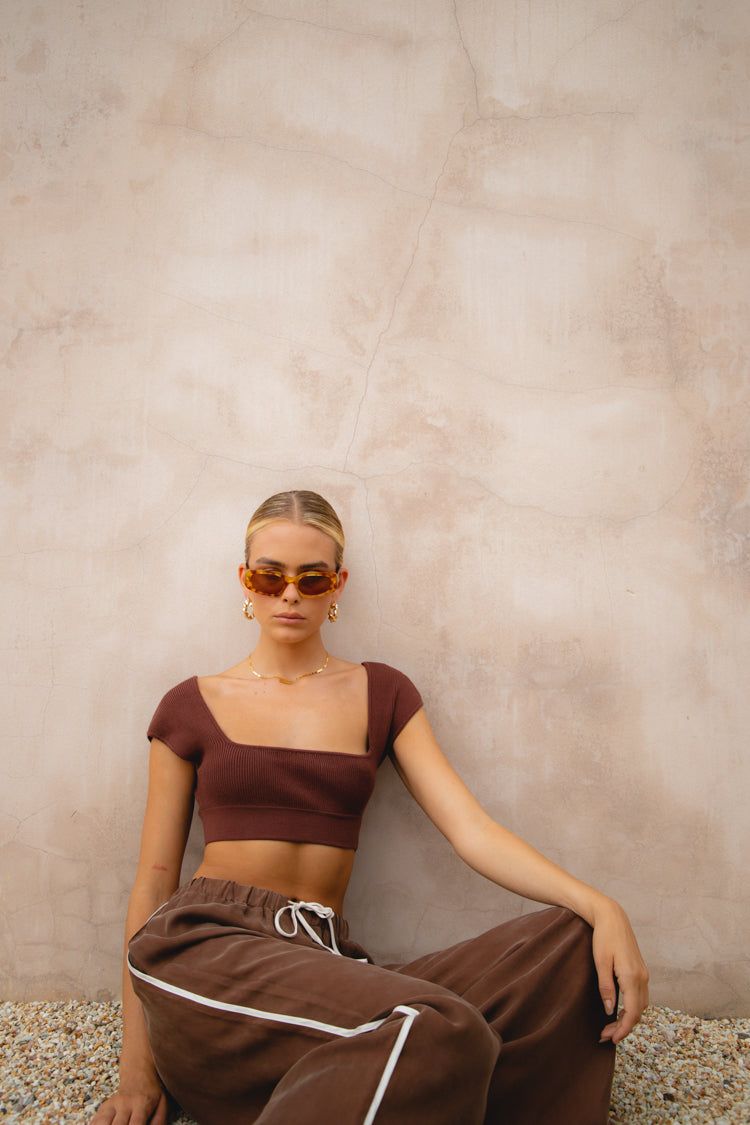 Innovation Knit Crop Top Chocolate sold by Verge Girl product image thumbnail 5