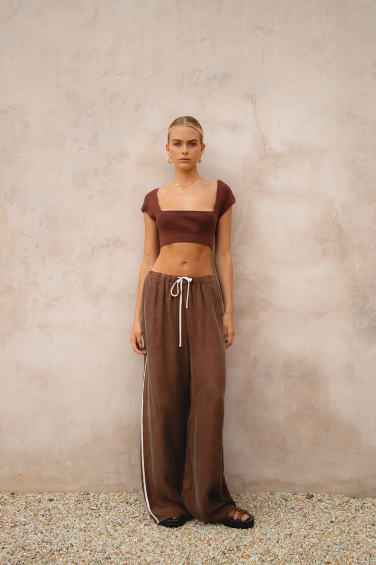 Innovation Knit Crop Top Chocolate sold by Verge Girl product image thumbnail 4