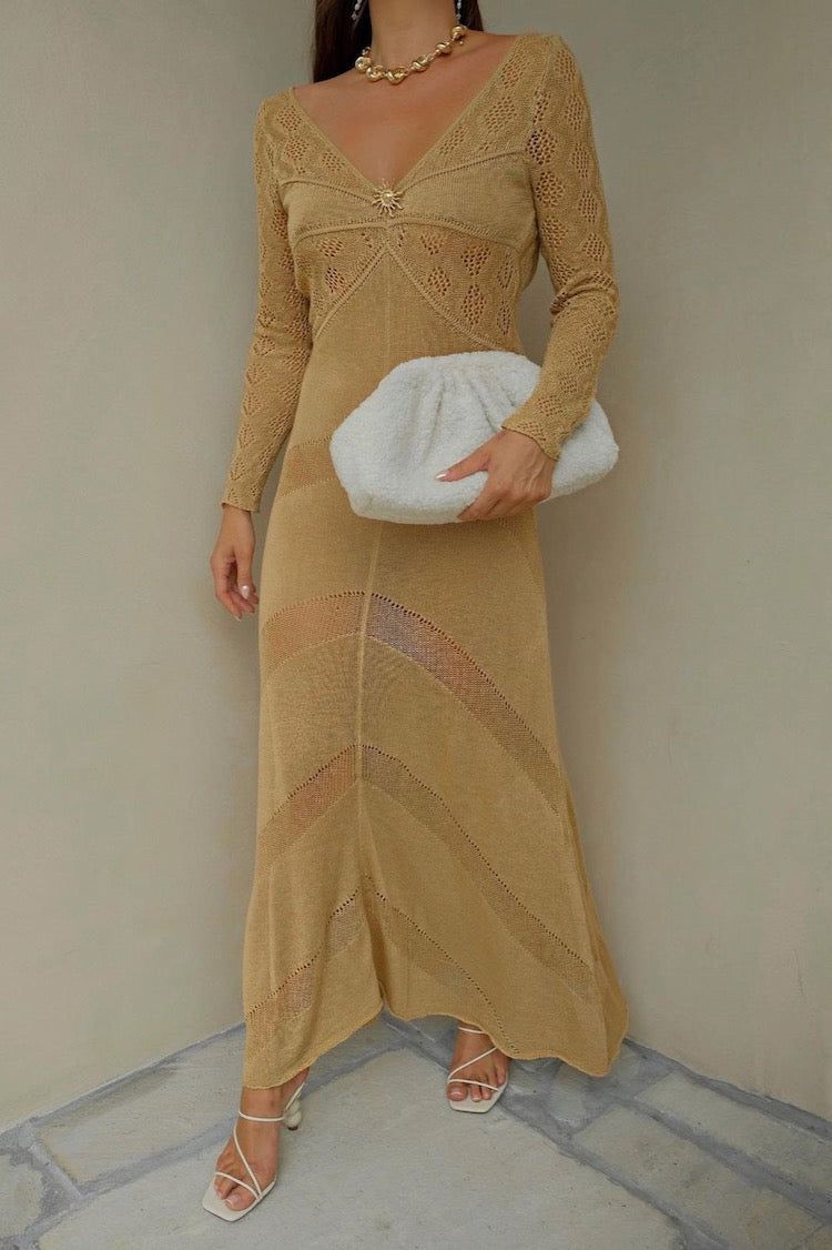 Body & Soul Knit Maxi Dress Tan sold by Verge Girl product image thumbnail 5