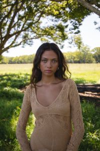 VRG GRL Body & Soul Knit Maxi Dress // Tan sold by Verge Girl