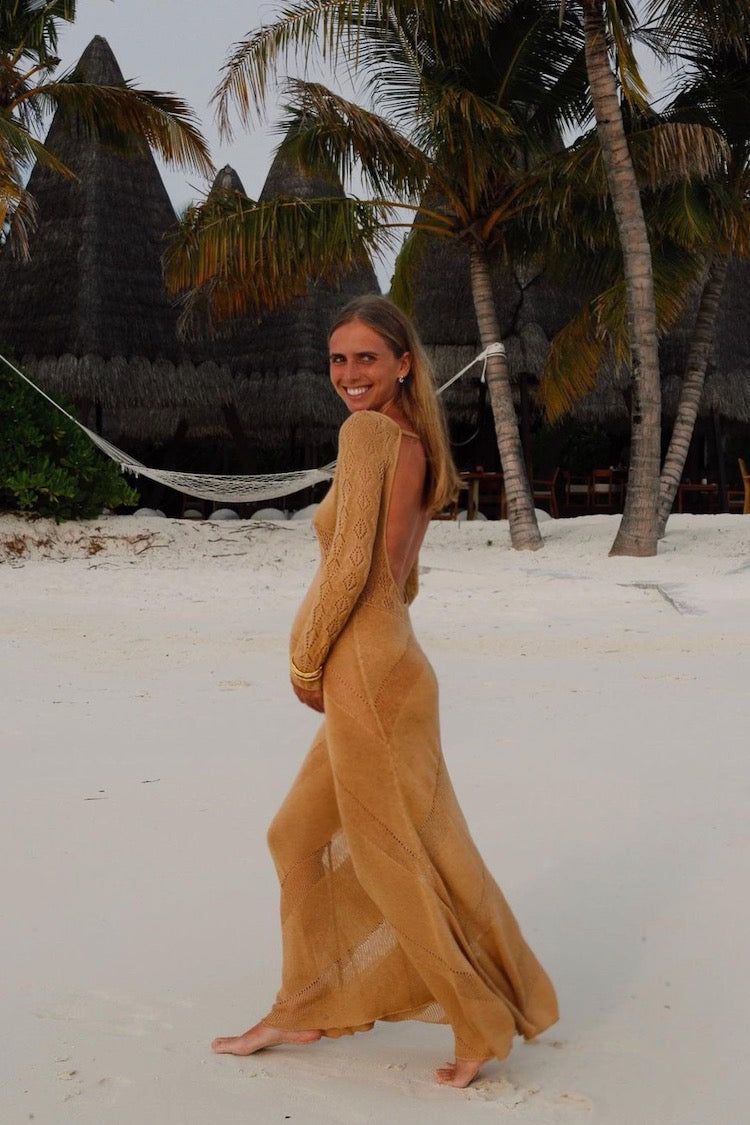 Body & Soul Knit Maxi Dress Tan sold by Verge Girl product image thumbnail 3