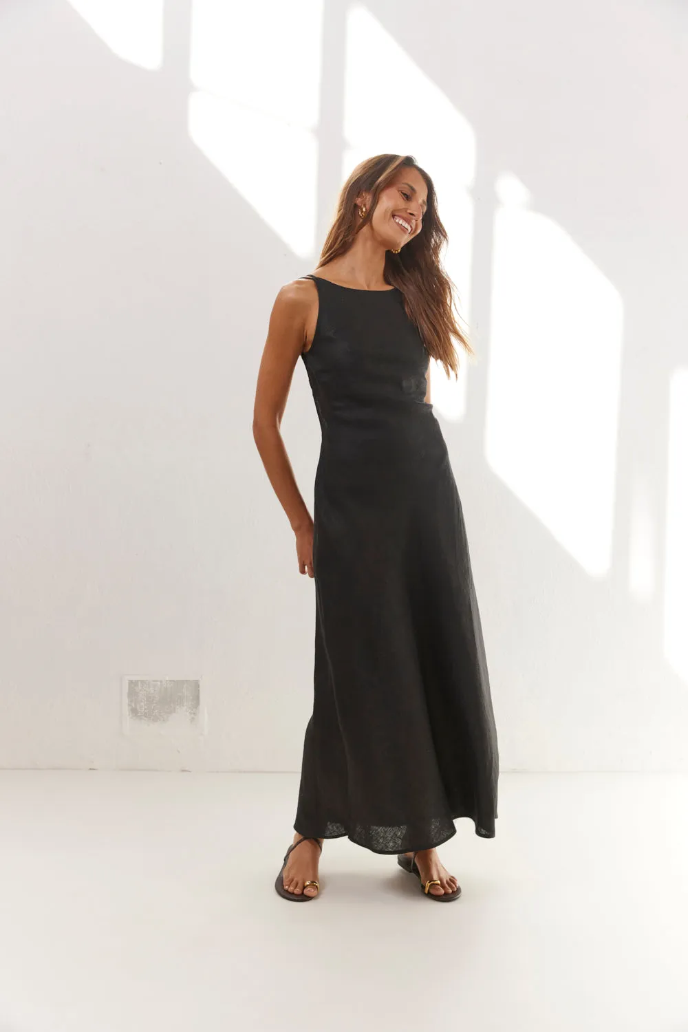 Opal Linen Maxi Dress Black sold by Verge Girl product image thumbnail 2