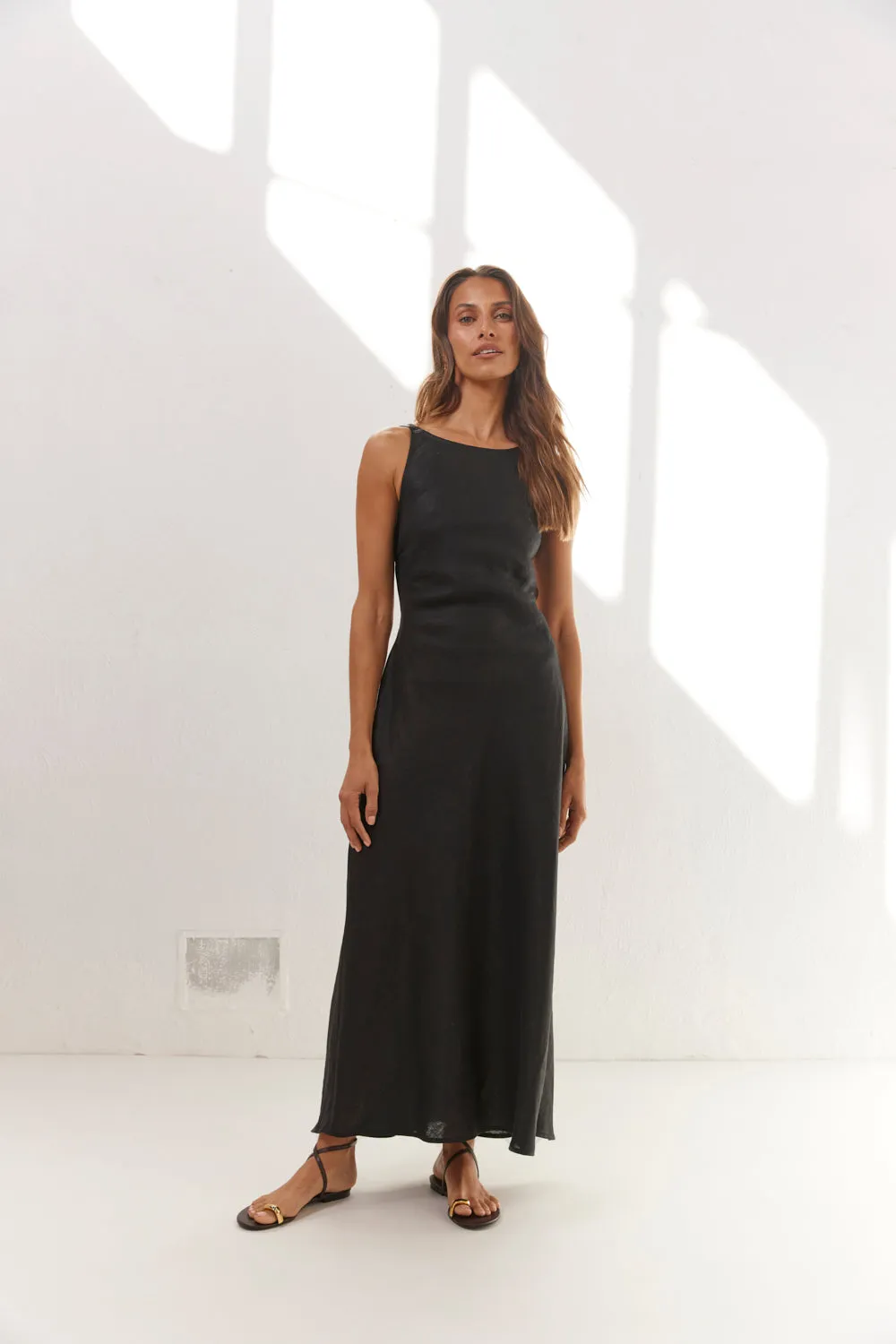 Opal Linen Maxi Dress Black sold by Verge Girl product image thumbnail 4