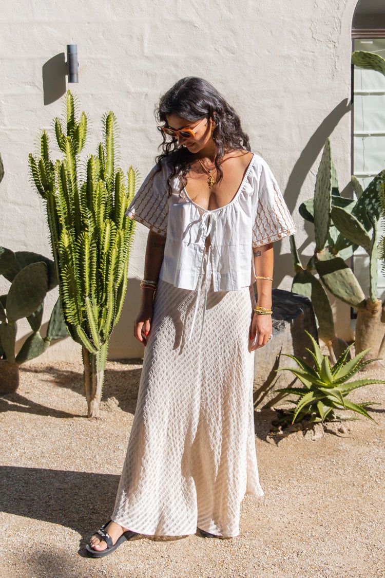 Las Palmas Maxi Skirt Cream sold by Verge Girl