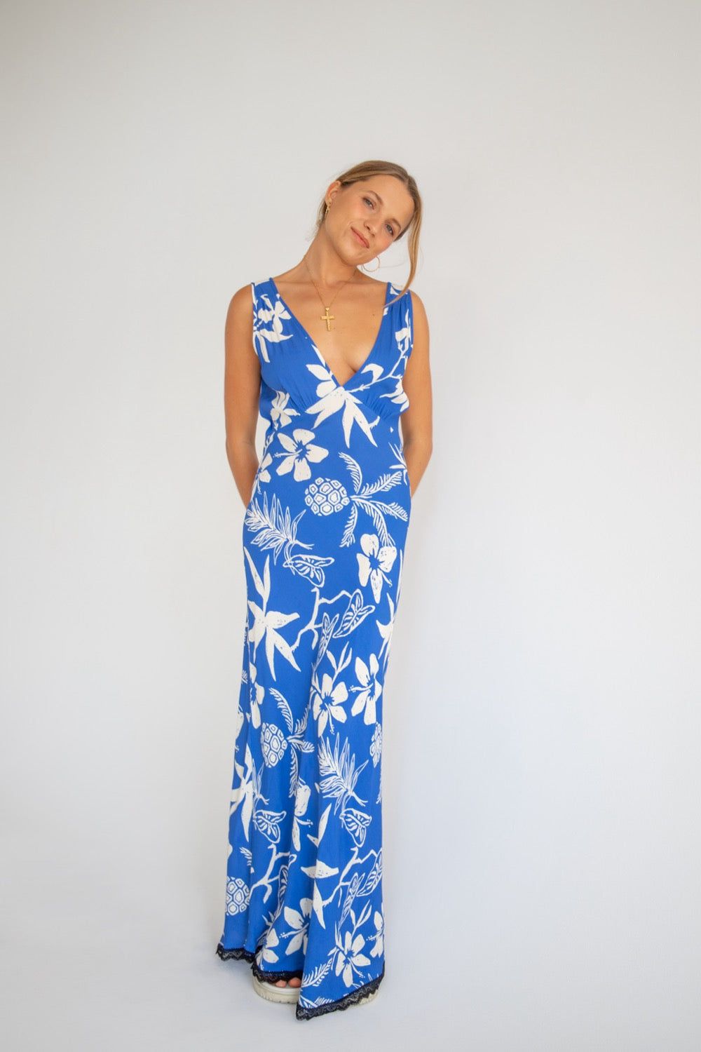 Lust For Sun Bias Cut Maxi Dress Blue sold by Verge Girl product image thumbnail 5