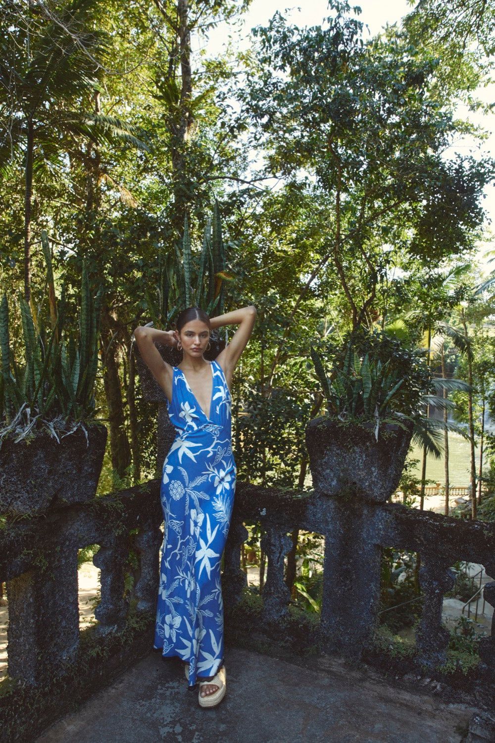 Lust For Sun Bias Cut Maxi Dress Blue sold by Verge Girl