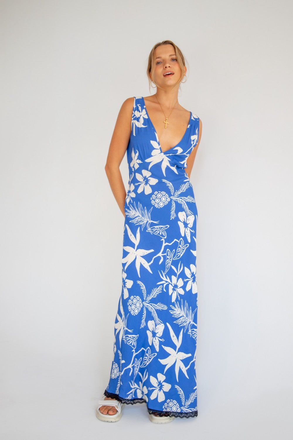 Lust For Sun Bias Cut Maxi Dress Blue sold by Verge Girl product image thumbnail 2