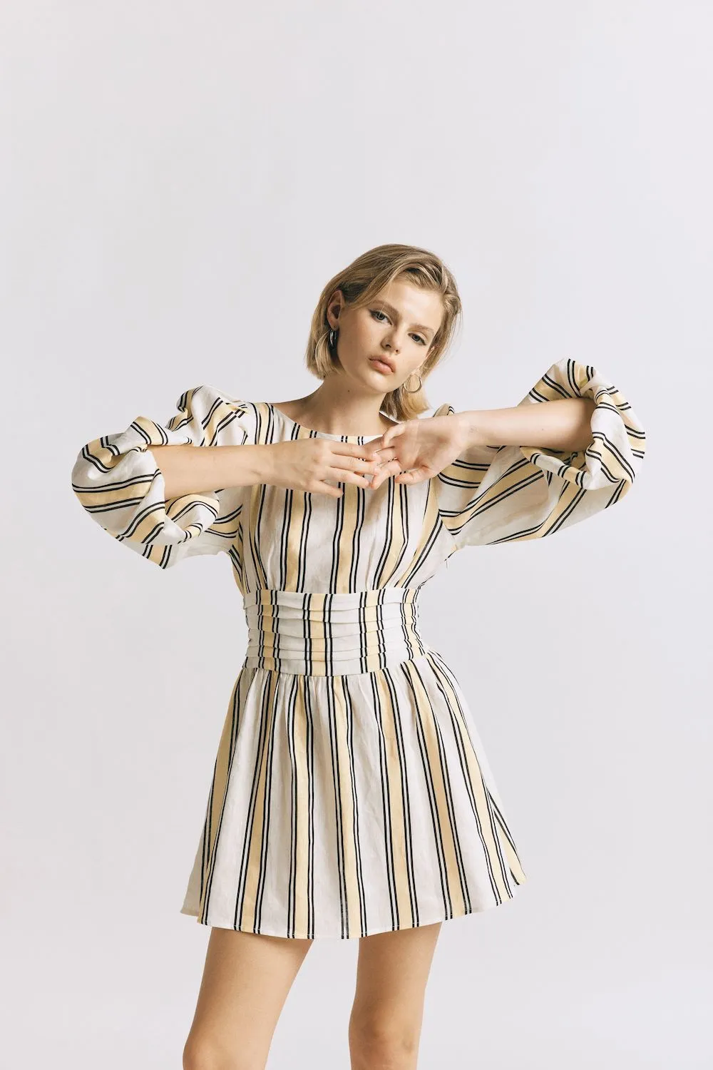 Tularosa Linen Mini Dress Lemon sold by Verge Girl product image thumbnail 4