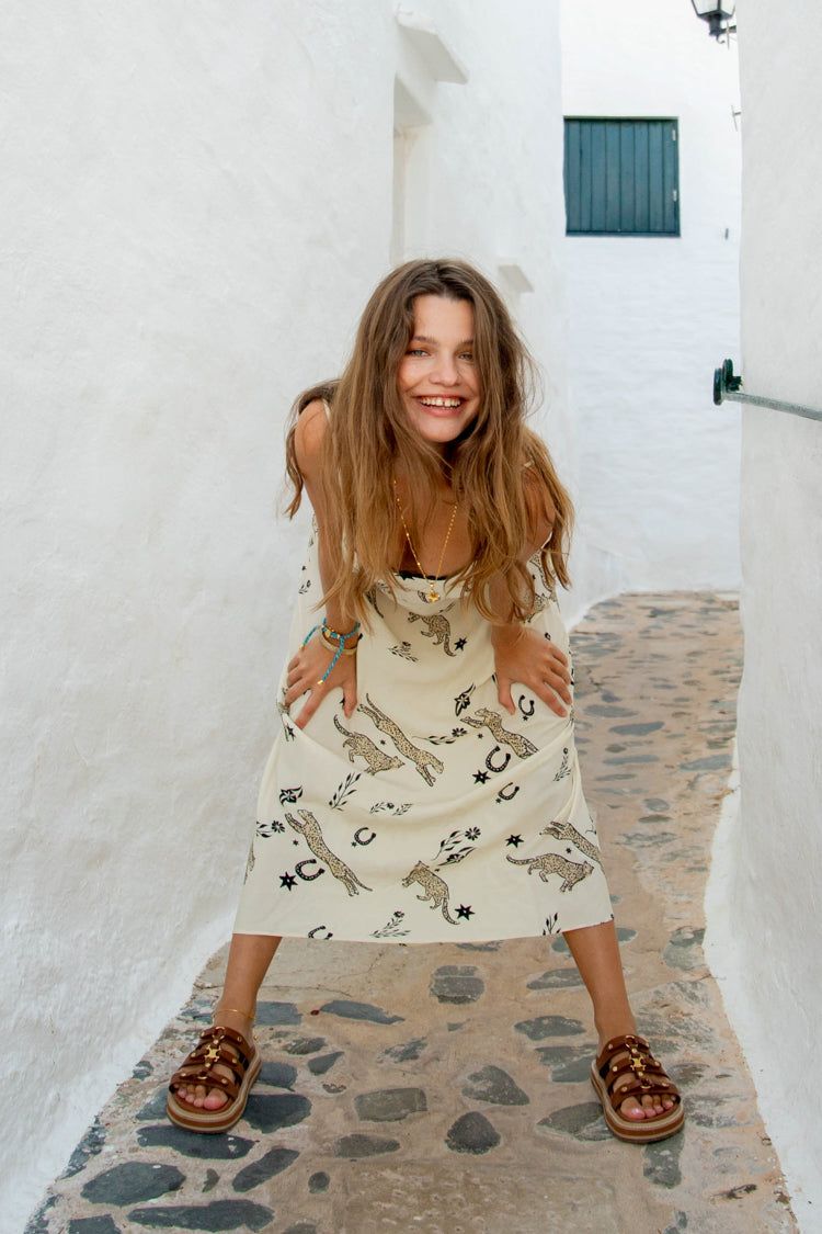 VRG GRL Cosmic Bias Cut Maxi Dress // Cream sold by Verge Girl product image thumbnail 4