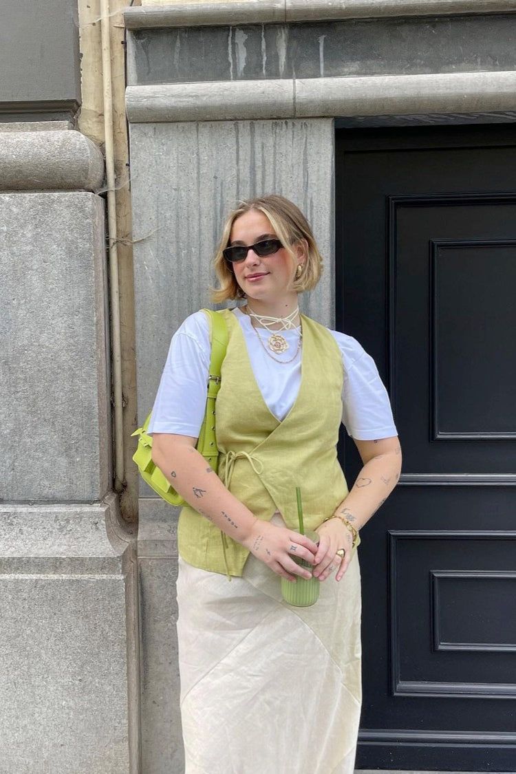 VRG GRL Poet Linen Vest // Sage sold by Verge Girl product image thumbnail 3