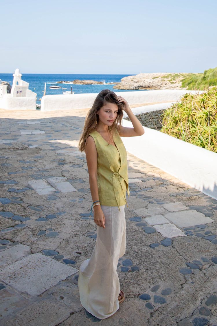 VRG GRL Poet Linen Vest // Sage sold by Verge Girl product image thumbnail 4