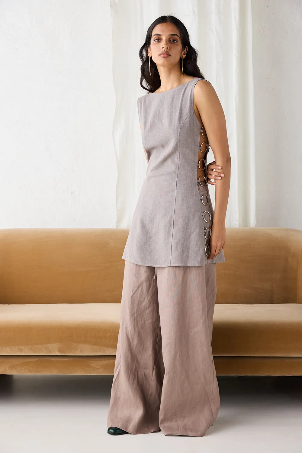 Raya Linen Pants Plum sold by Verge Girl product image thumbnail 3