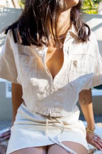 Baja Linen Top Natural sold by Verge Girl